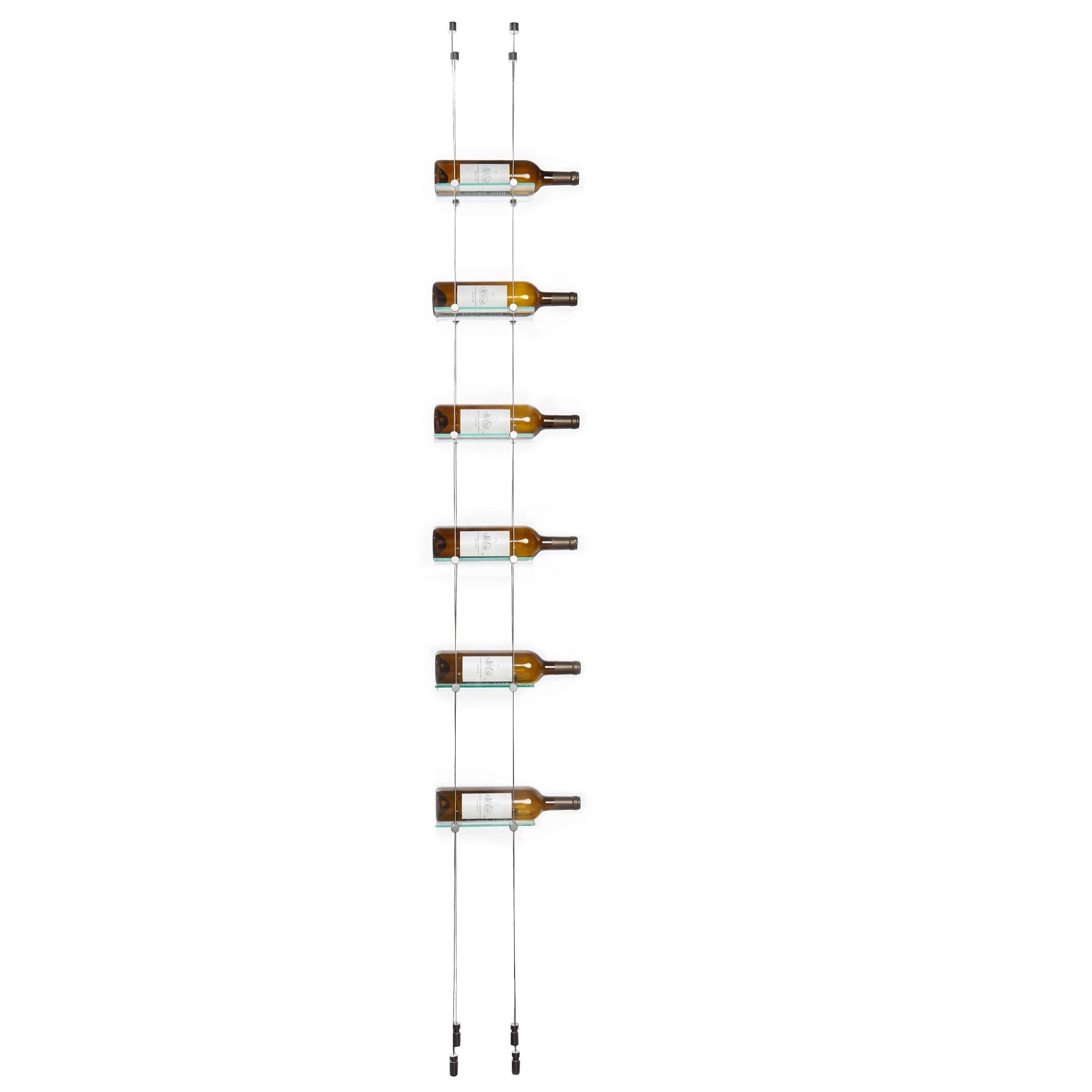 6 Bottle Floating Cable Wine Rack