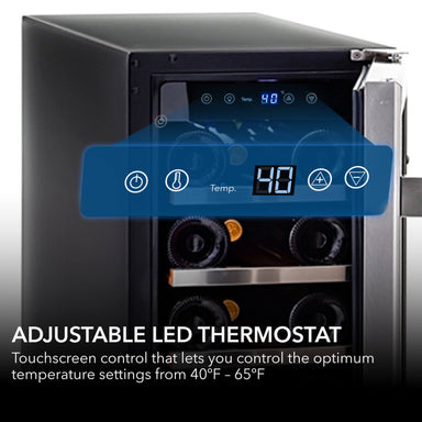 Whynter BWR-18SD 18 Bottle Built-in Wine Refrigerator with Adjustable Thermostat