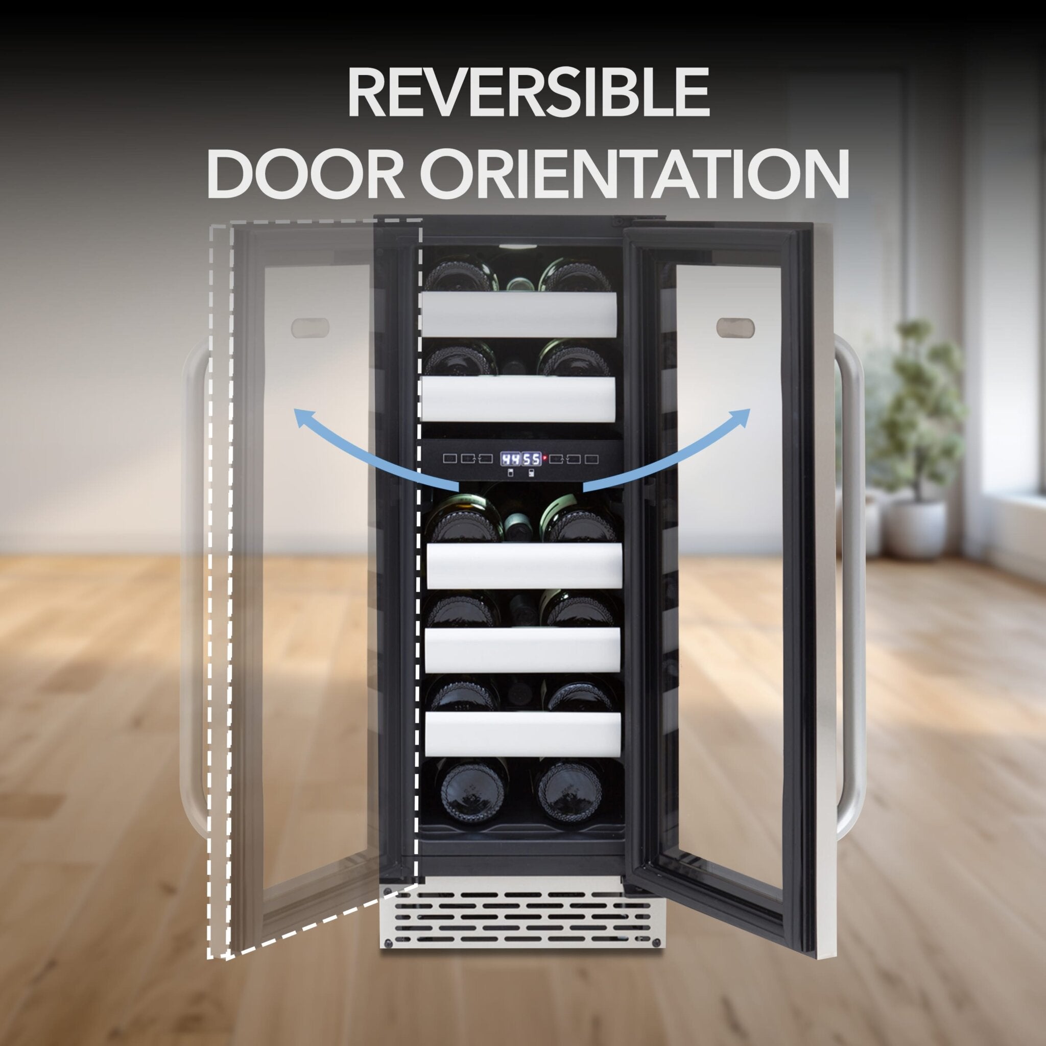 17 Bottle Dual Zone Wine Refrigerator, 12" Built-in Seamless Stainless Steel