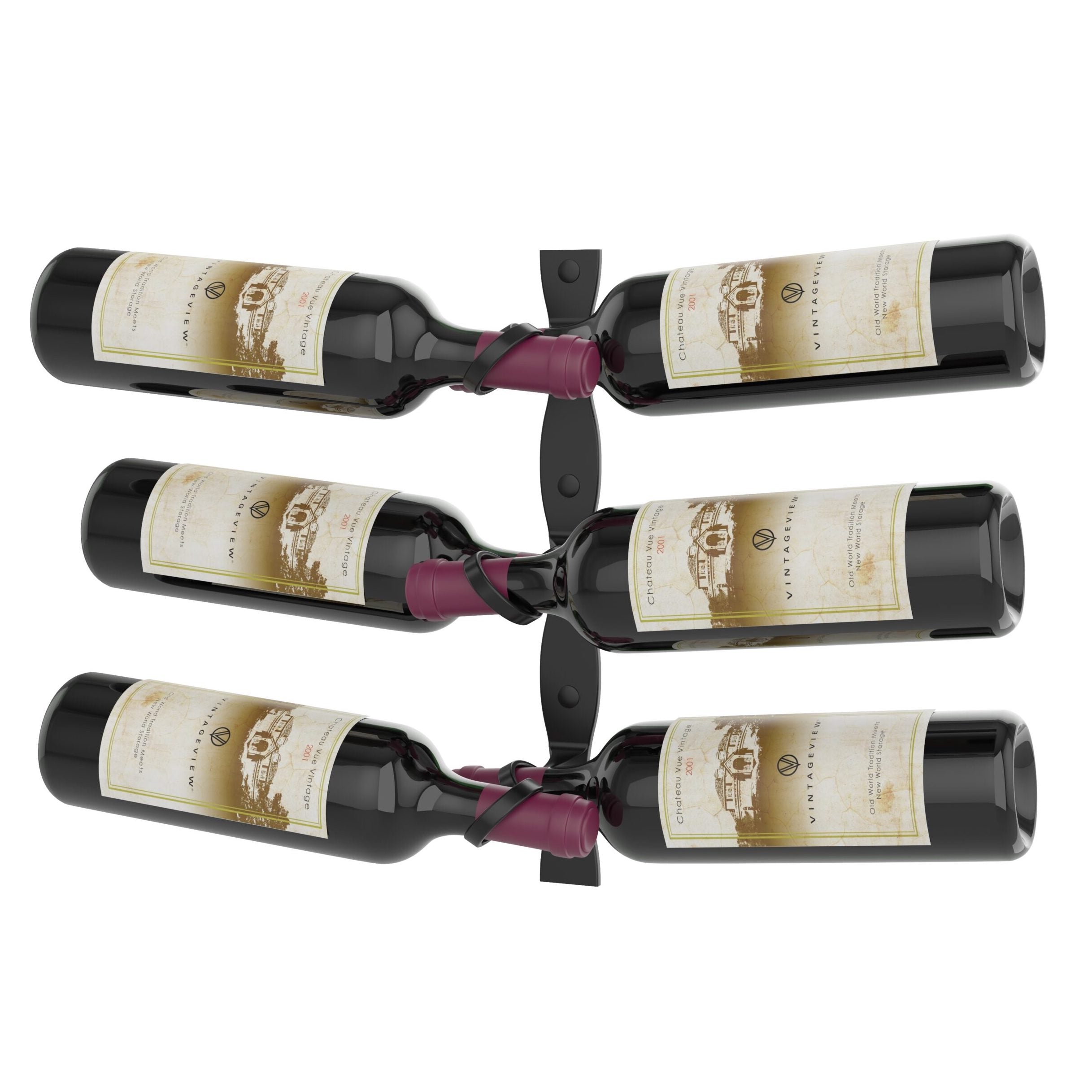 helix dual 15 wall mounted metal wine rack matte black