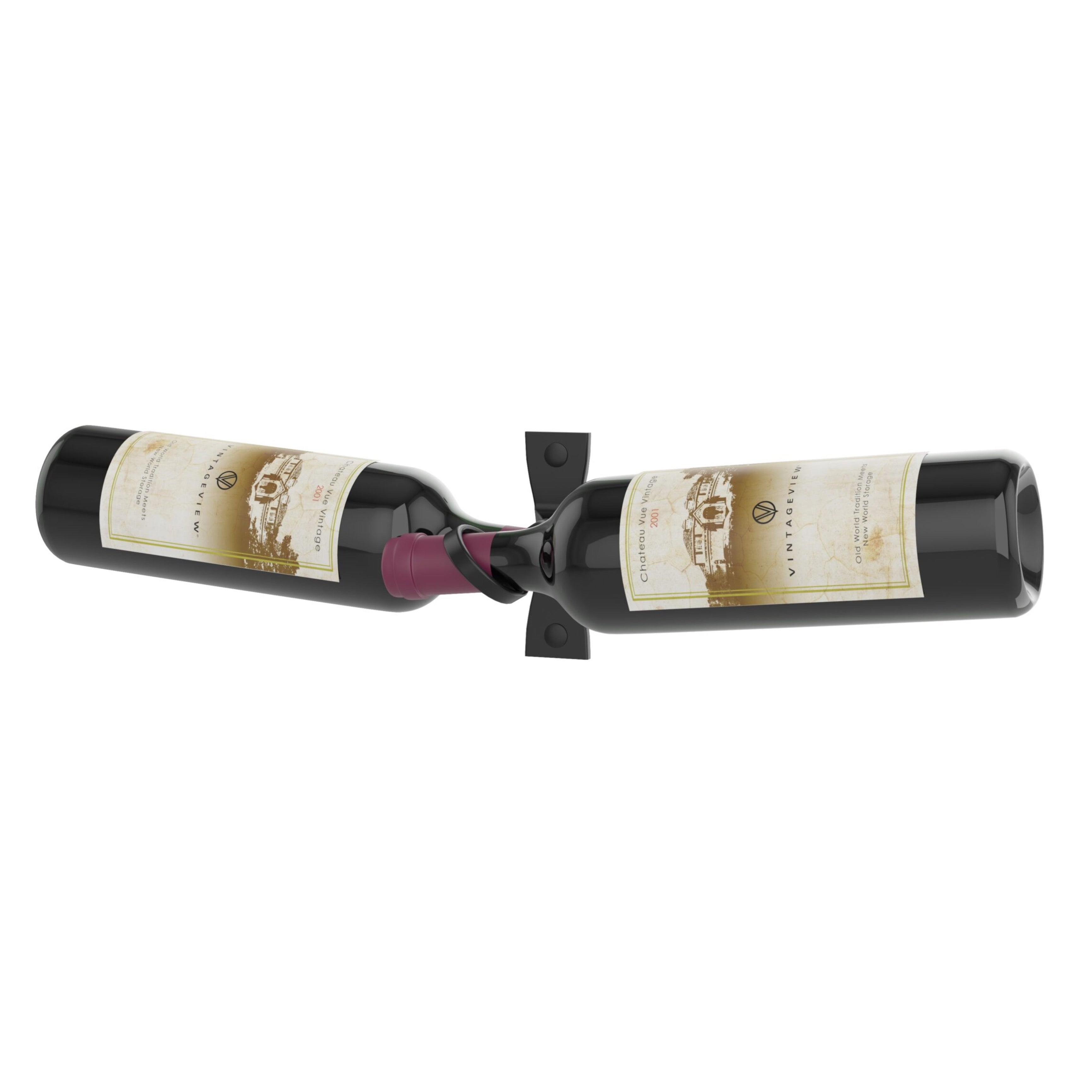 helix dual 5 wall mounted metal wine rack matte black