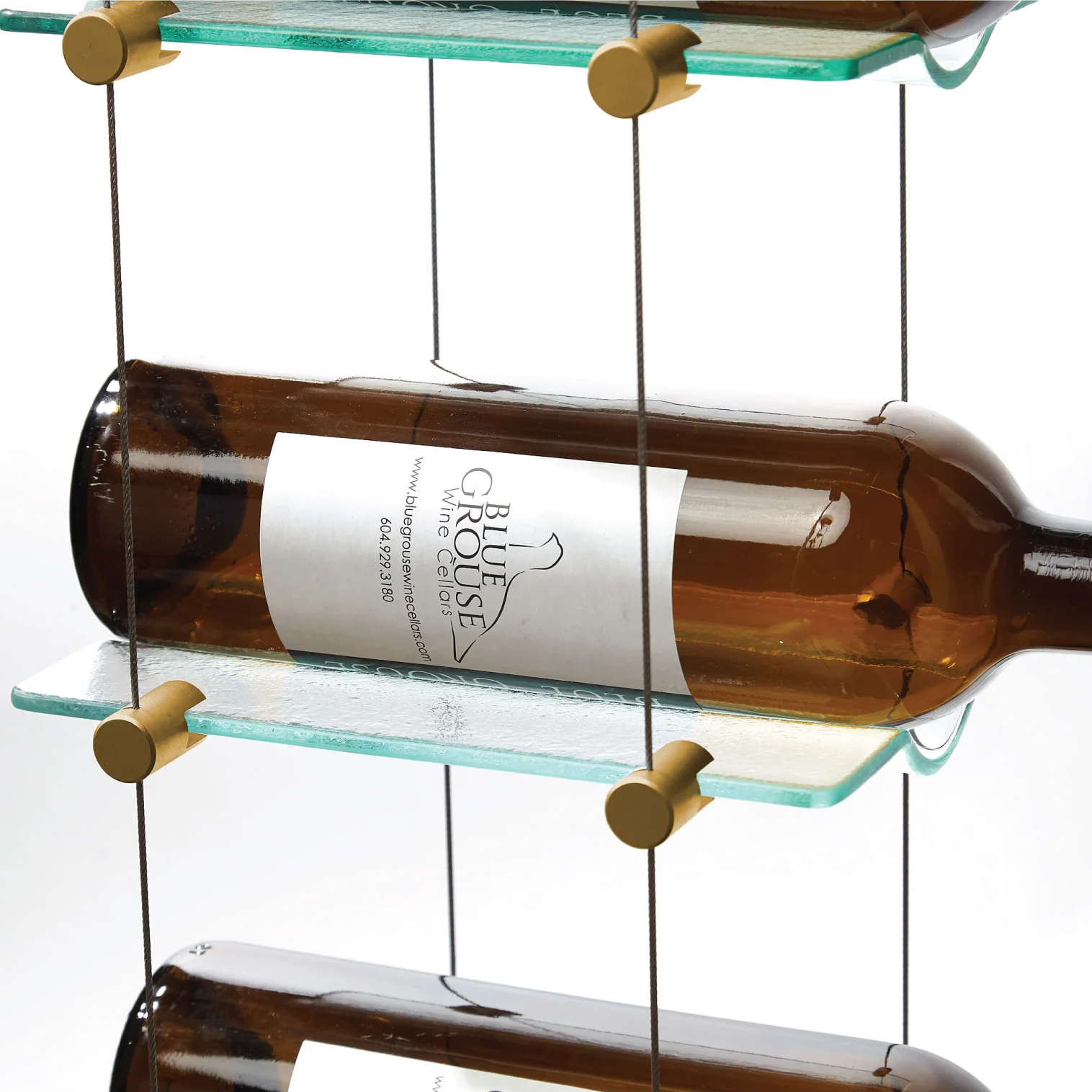 Float Wine Rack Gold with Clear Glass