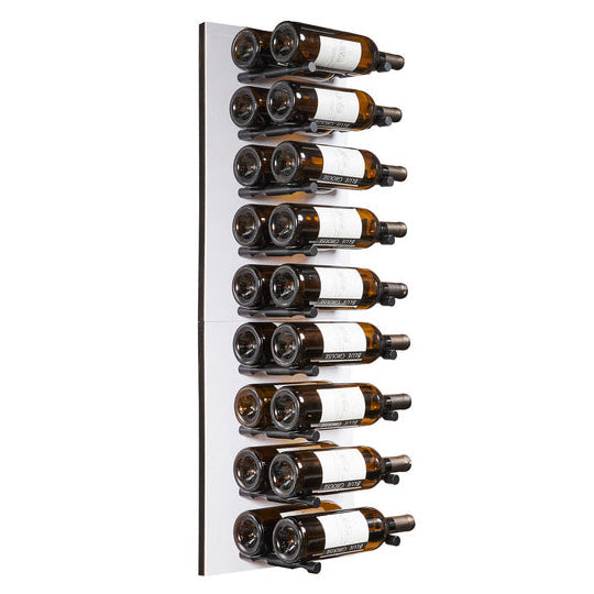 Wine Rack with Double Peg and White Panels Black