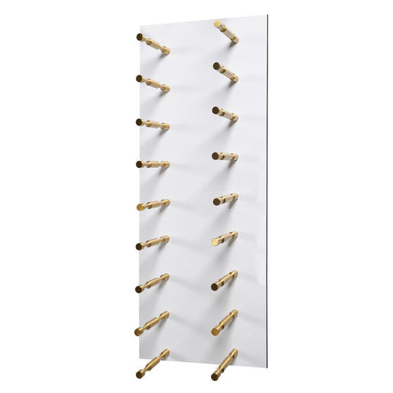 Wine Rack with Double Peg and White Panels Gold