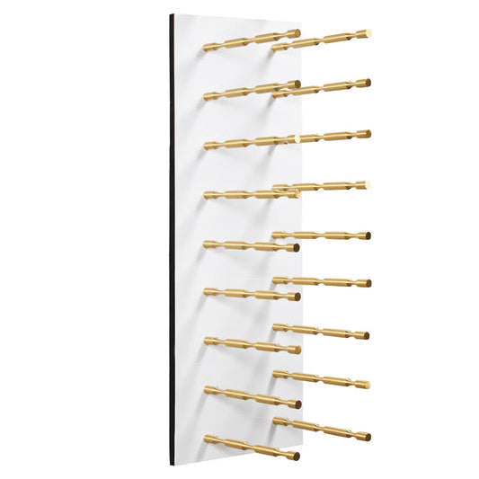 WineRack with Triple Peg and White Panels Gold