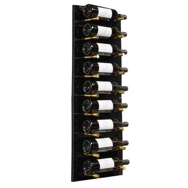 Wine Rack with Single Pegs and Panels 3 Foot Black Gold