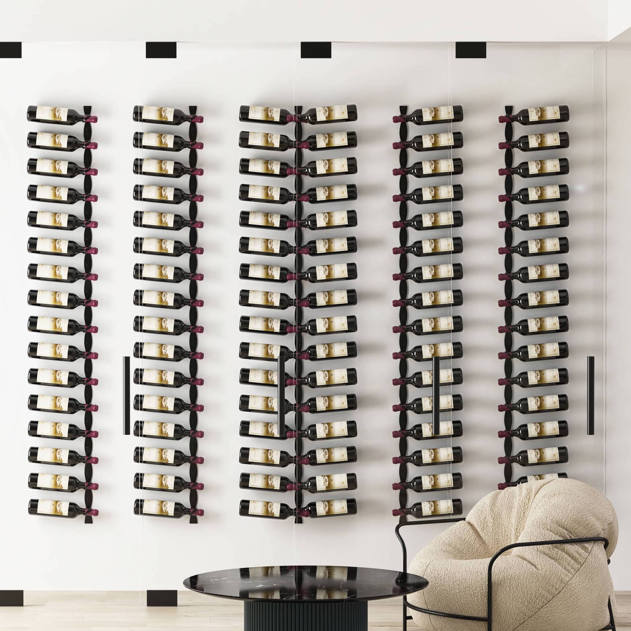 helix dual 15 wall mounted metal wine rack matte black wall display