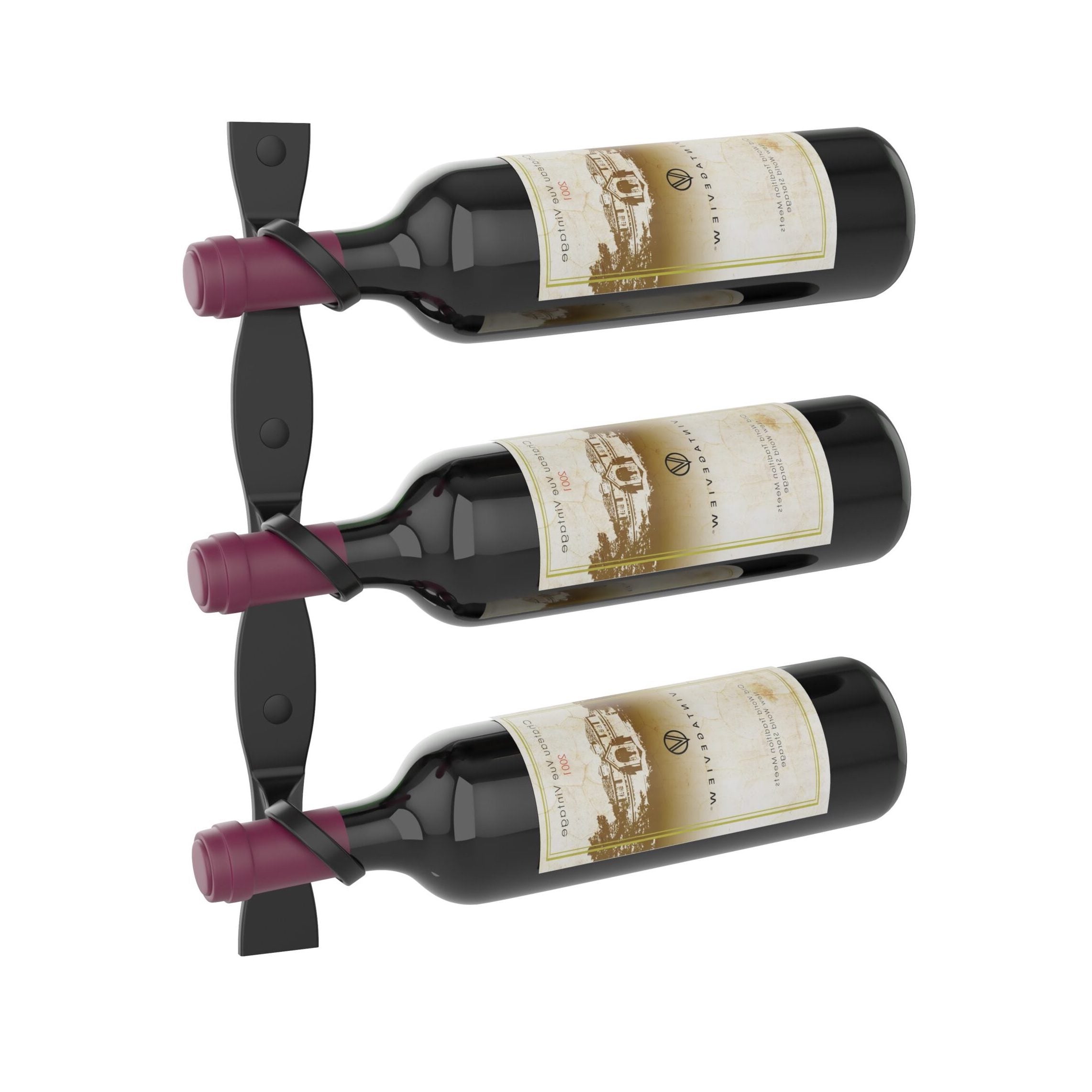 helix single 15 wall mounted metal wine rack matte black 2