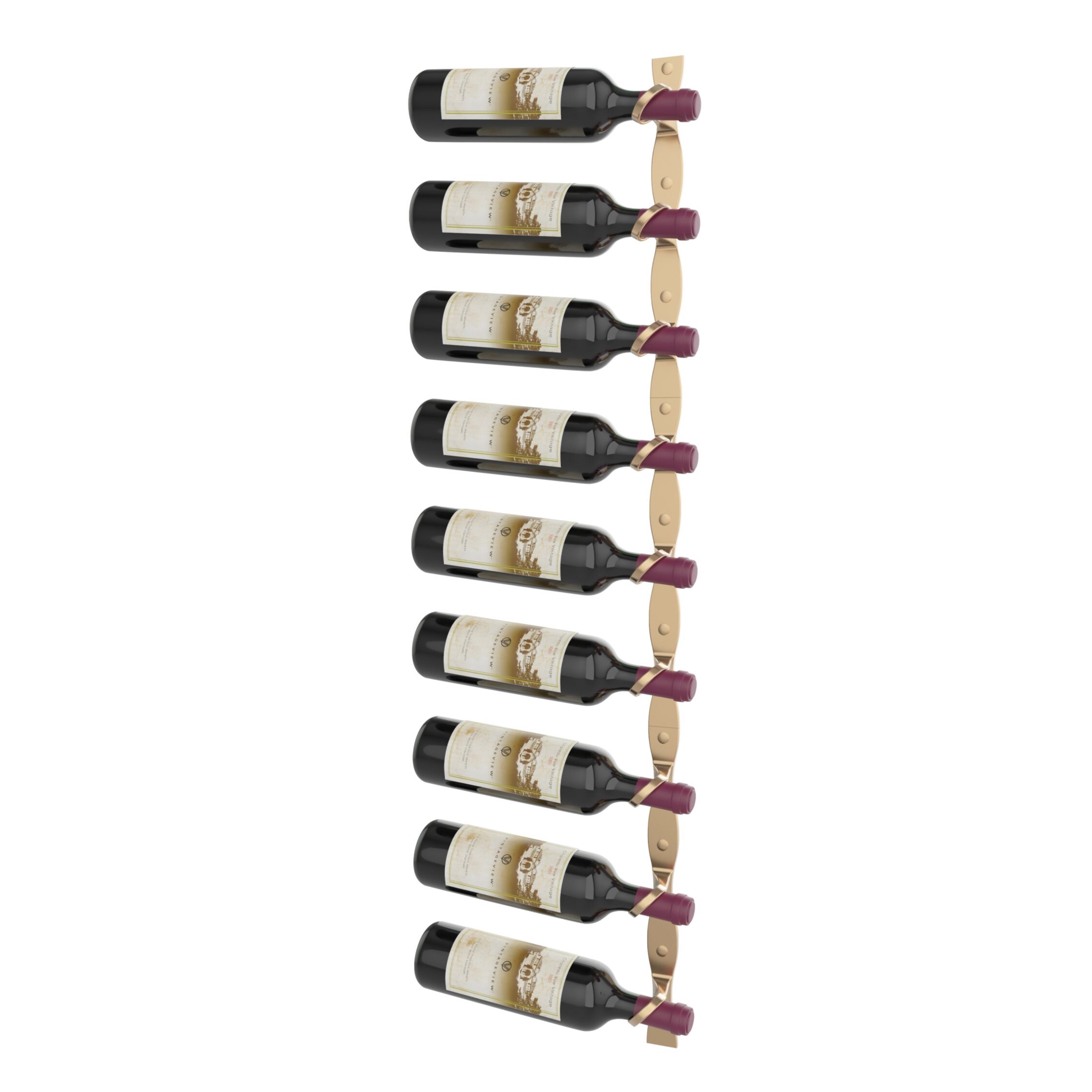 helix single 45 wall mounted metal wine rack golden bronze