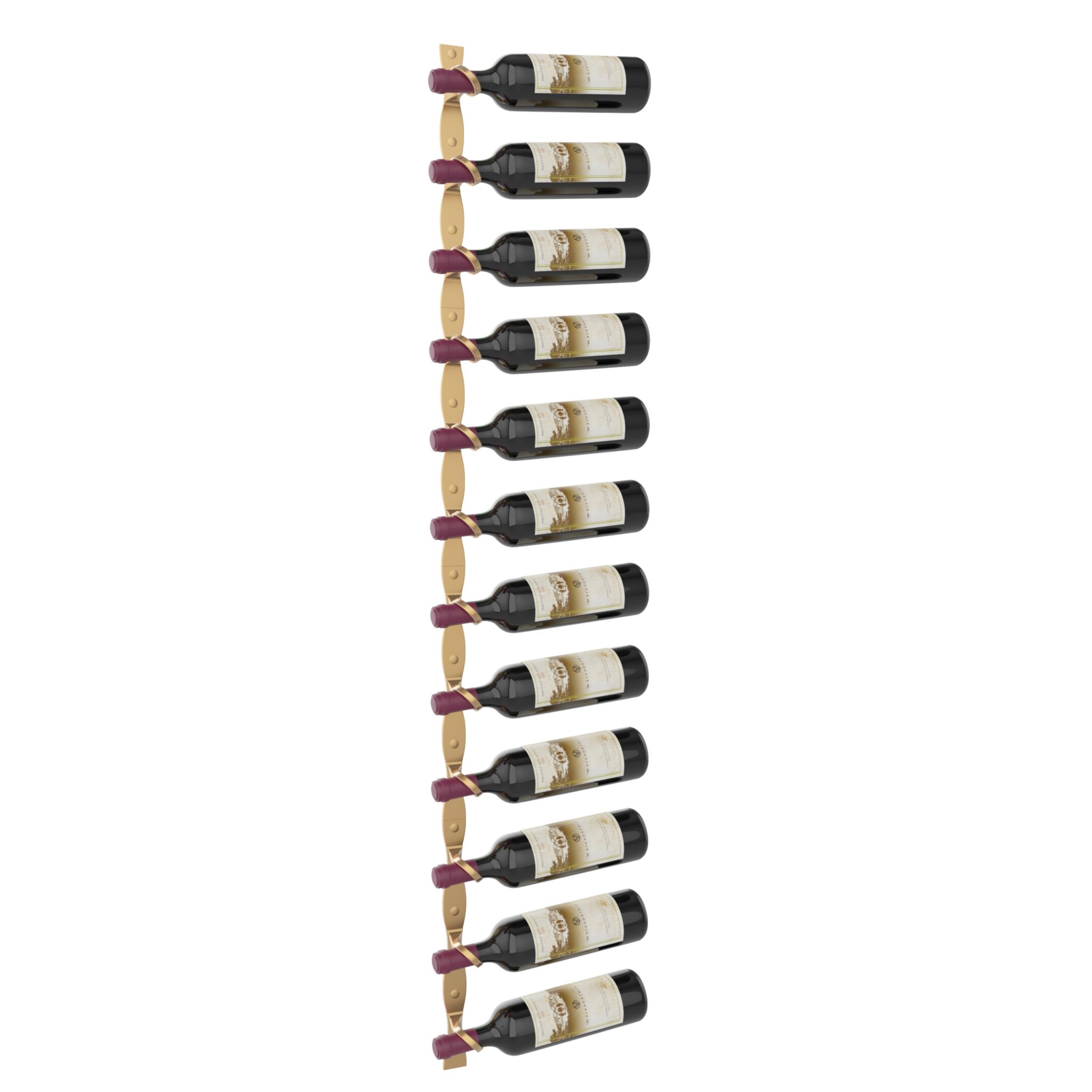 helix single 60 wall mounted metal wine rack golden bronze