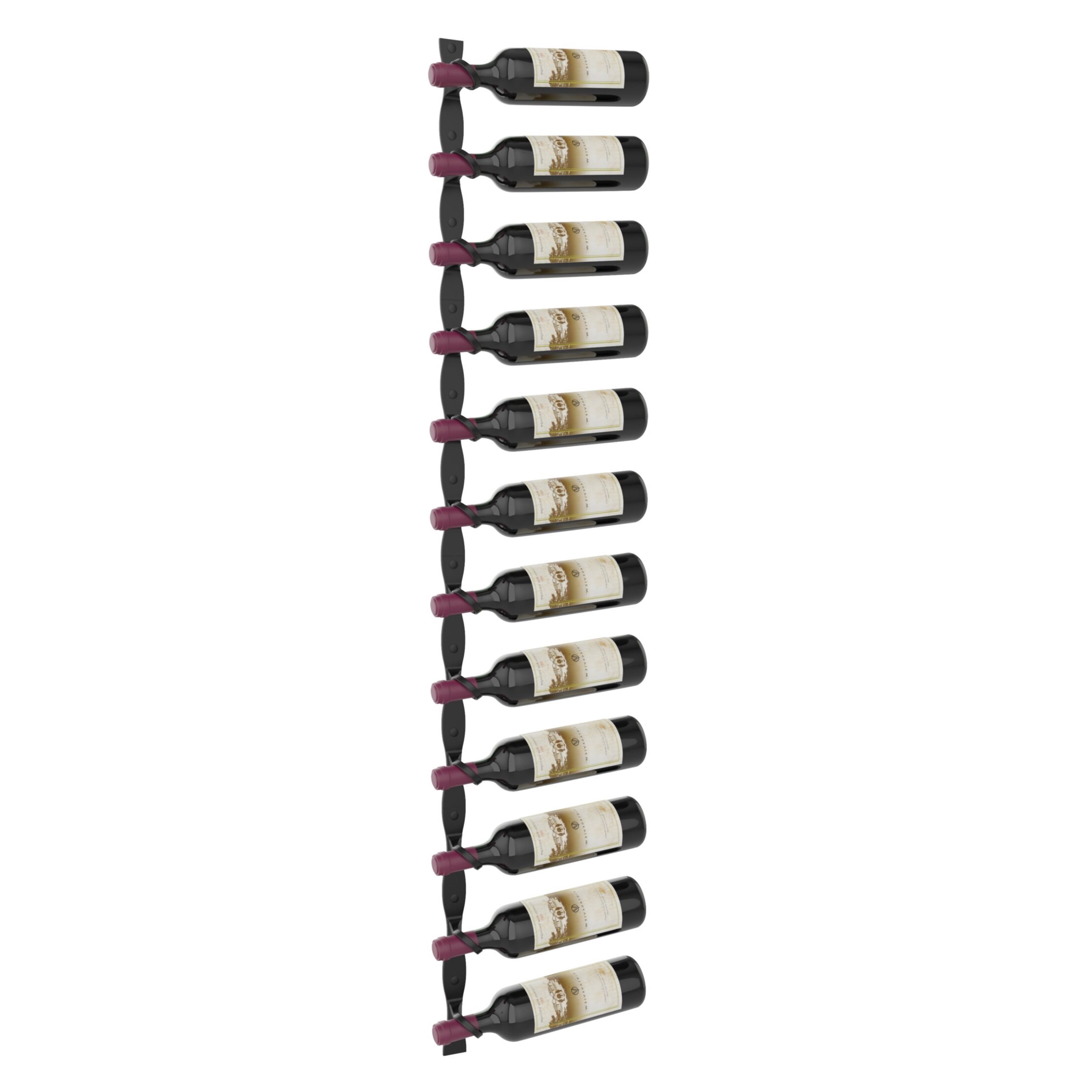helix single 60 wall mounted metal wine rack matte black 2