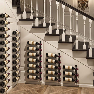 helix single 30 wall mounted metal wine rack along stairs