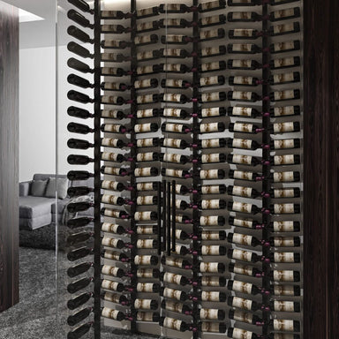 helix dual 20 wall mounted metal wine rack in room